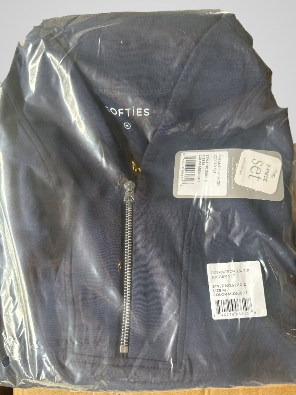 NWT Softies DreamTech 1/4 Zip Jogger Set Women's Medium Midnight 2-Piece